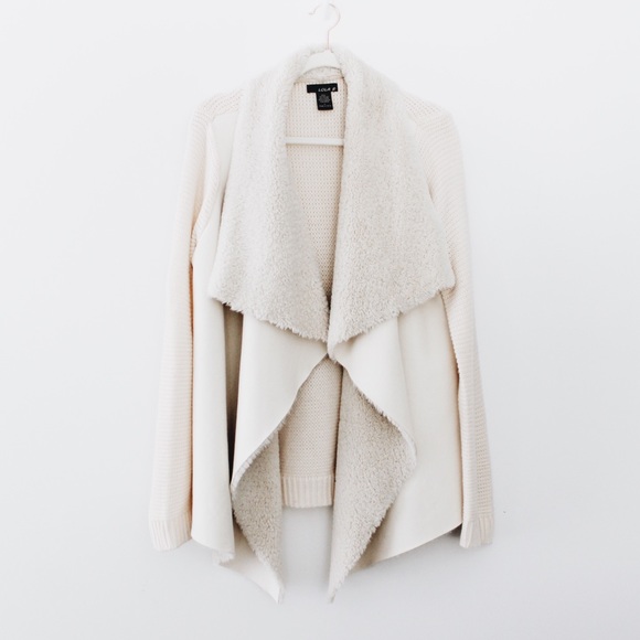 Lola B Sweaters - Lola B Faux Suede Shearling Cardigan